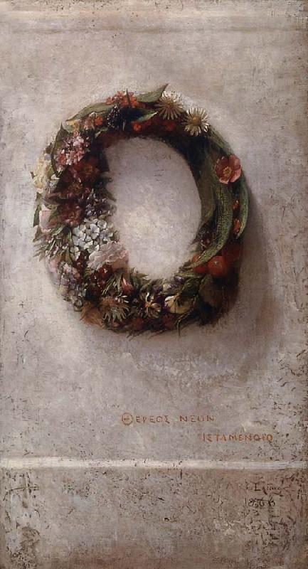 John La Farge Wreath of Flowers France oil painting art